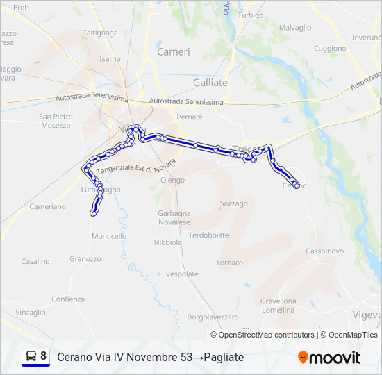 8 Bus Line Map