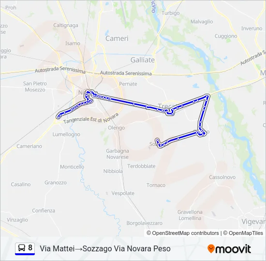 8 Bus Line Map