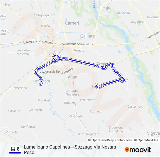 8 Bus Line Map