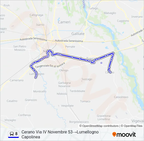 8 Bus Line Map