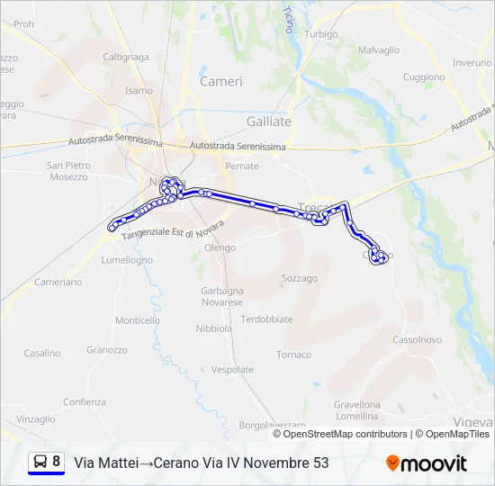 8 Bus Line Map