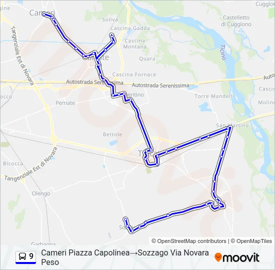 9 Bus Line Map