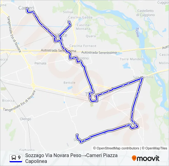 9 Bus Line Map