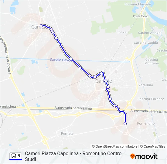 9 Bus Line Map