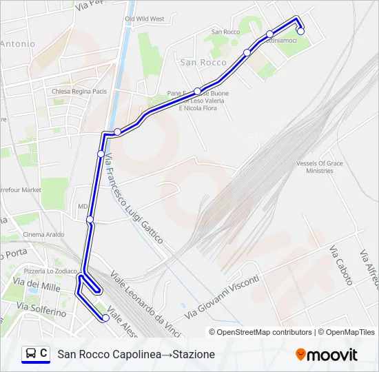 Percorso linea bus C