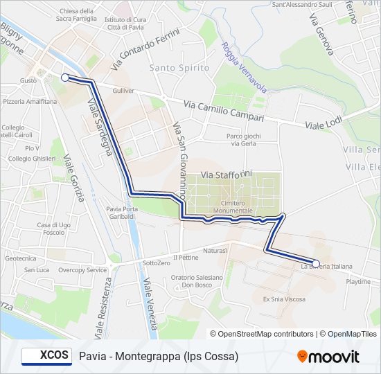 XCOS bus Line Map