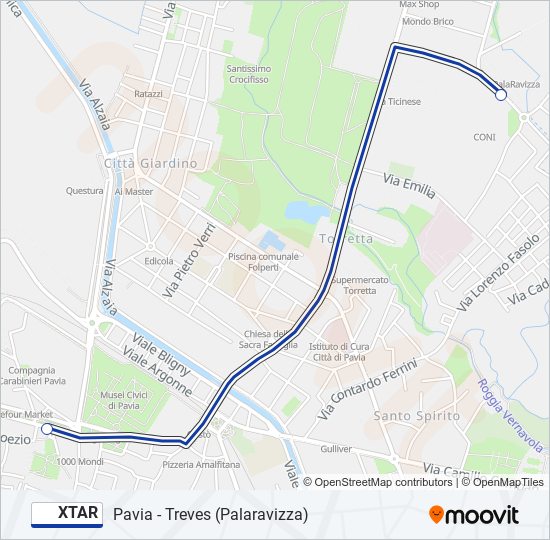 XTAR bus Line Map