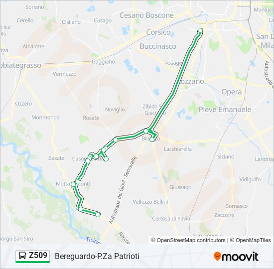 Z509 bus Line Map