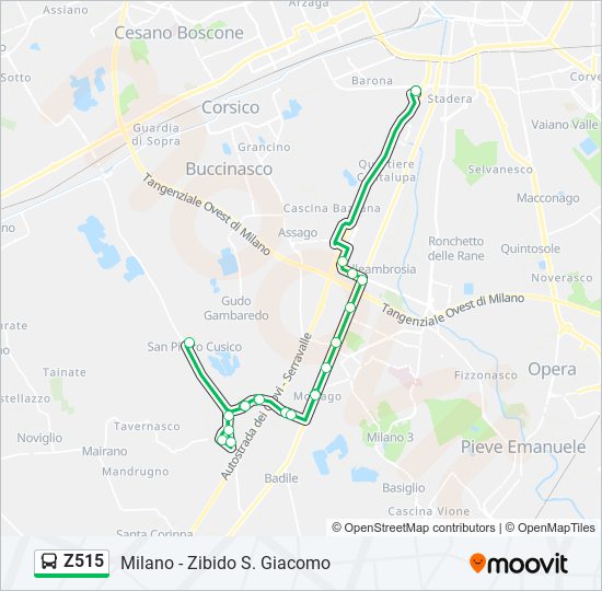 Z515 bus Line Map