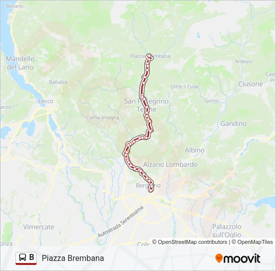 B Bus Line Map