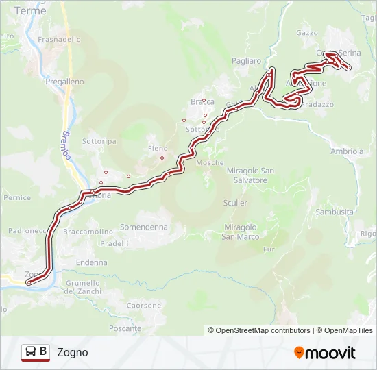 B Bus Line Map