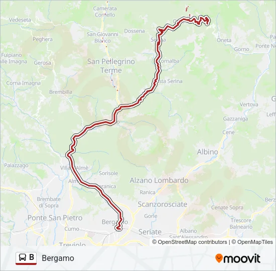 B Bus Line Map