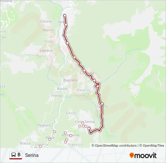B Bus Line Map
