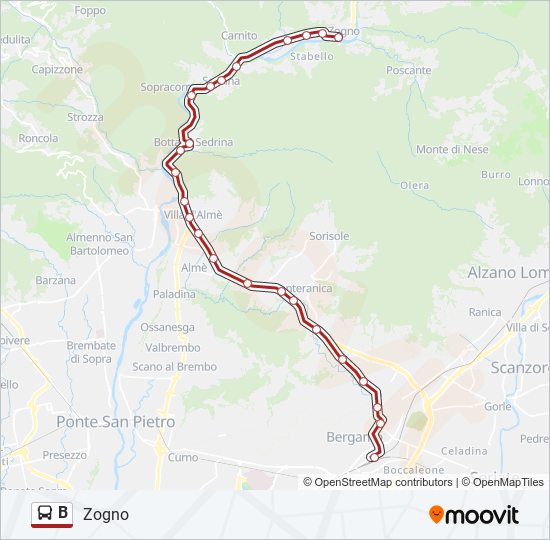 B Route: Schedules, Stops & Maps - Zogno (Updated)