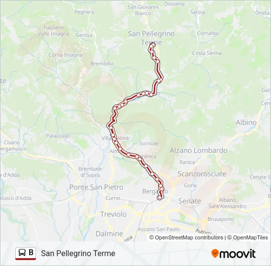 B Bus Line Map