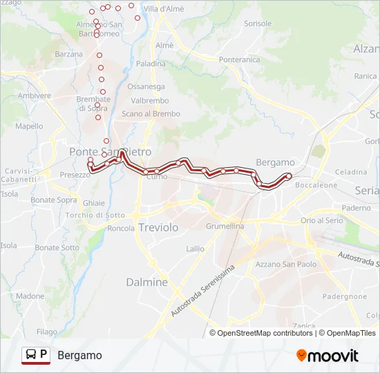 P Bus Line Map