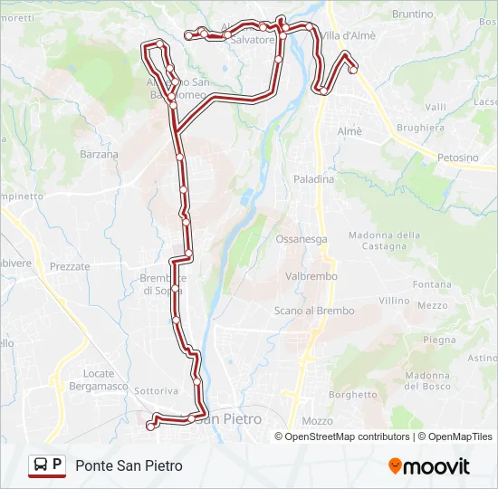 P Bus Line Map