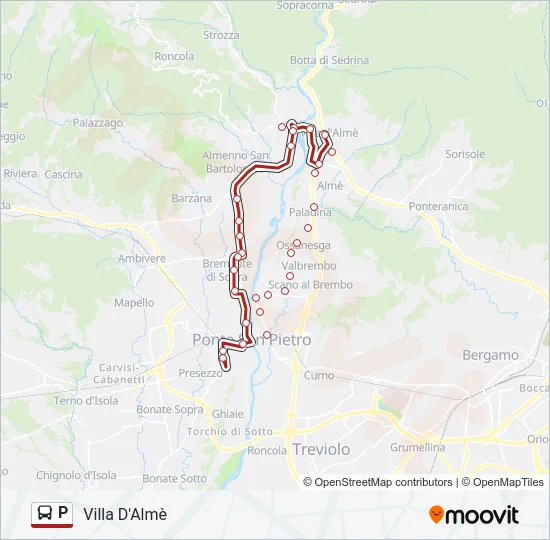 P Bus Line Map