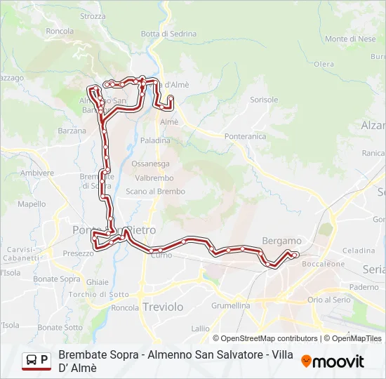 P Bus Line Map