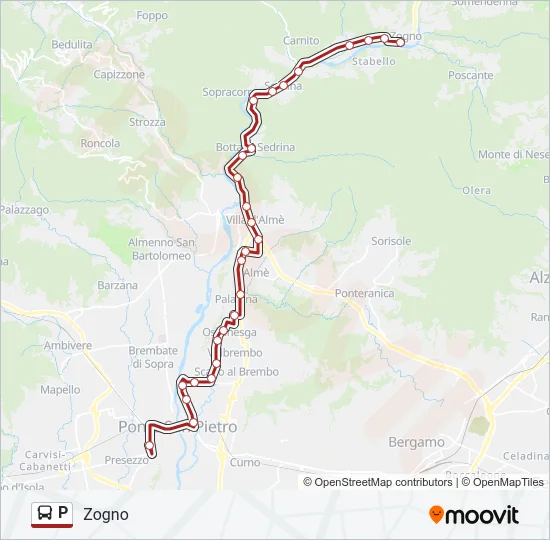 P Bus Line Map