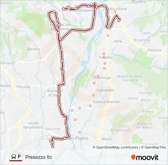 P Bus Line Map