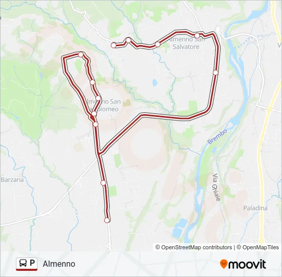 P Bus Line Map