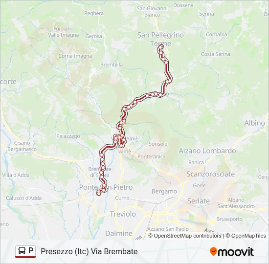 P Bus Line Map
