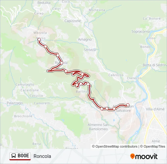 B00E Bus Line Map
