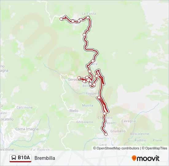 B10A Bus Line Map
