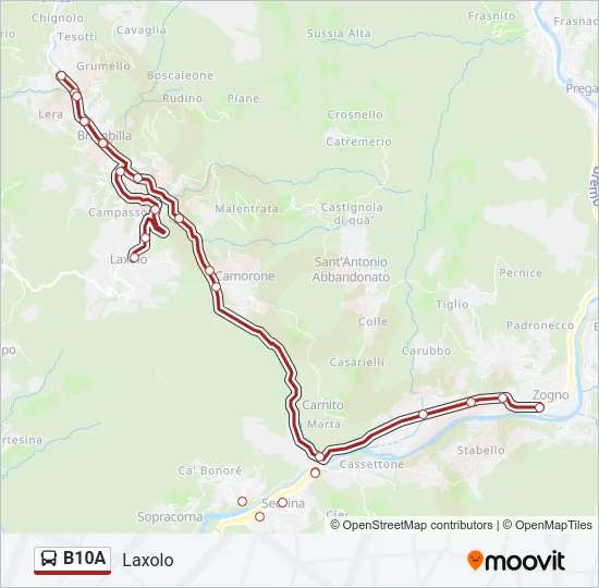 B10A Bus Line Map