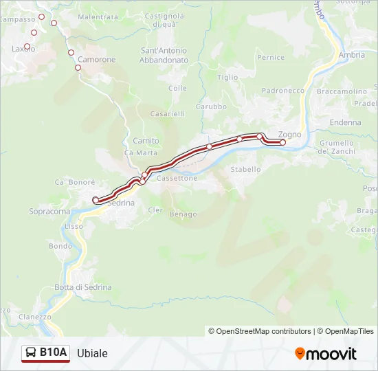 B10A Bus Line Map