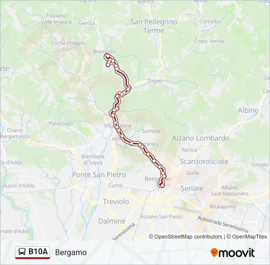 B10A Bus Line Map