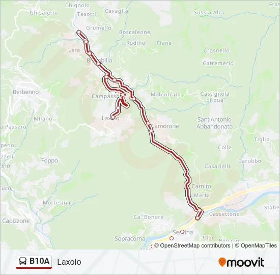 B10A Bus Line Map