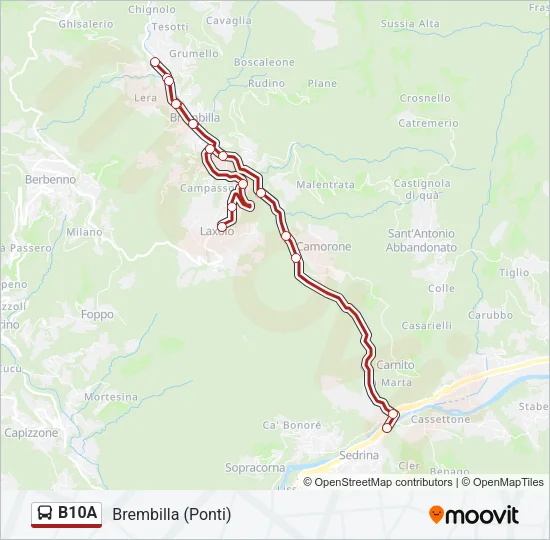 B10A Bus Line Map