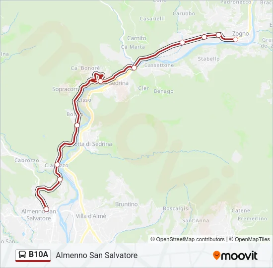 B10A Bus Line Map