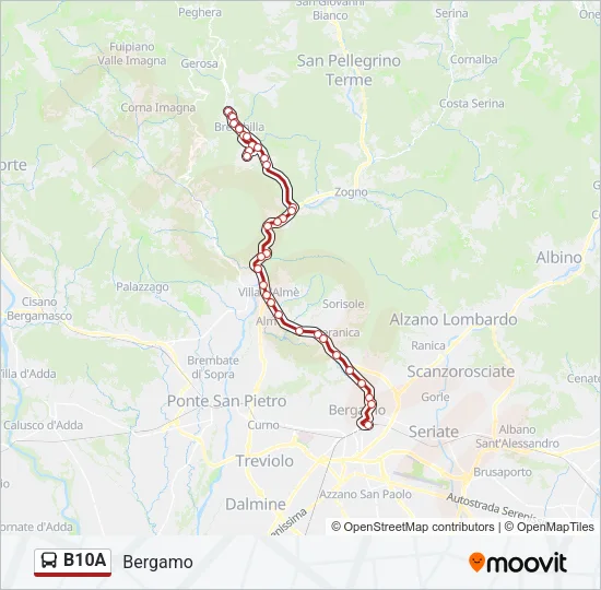 B10A Bus Line Map