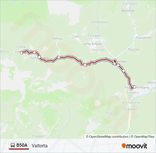 B50A Bus Line Map