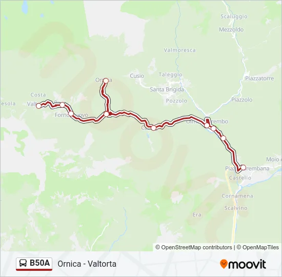 B50A Bus Line Map