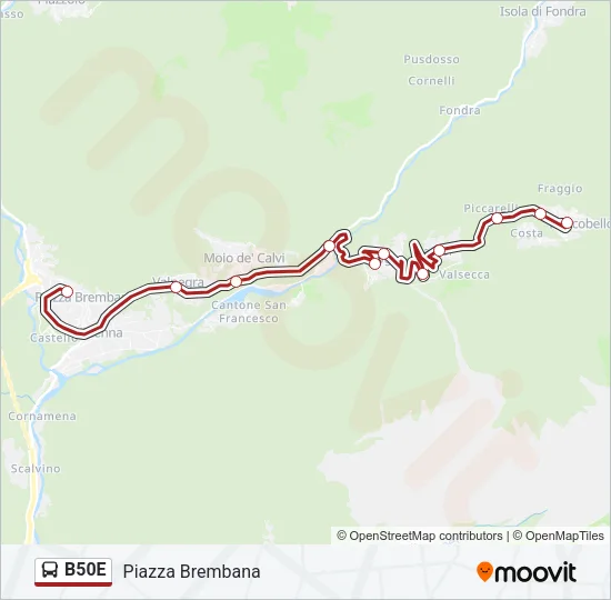 B50E Bus Line Map