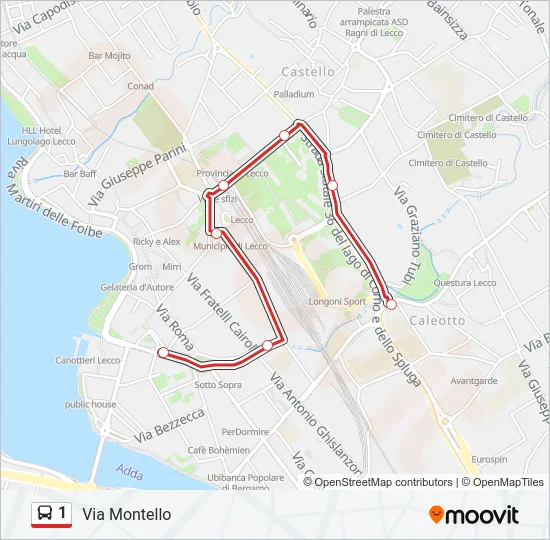 1 Bus Line Map