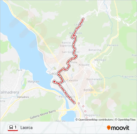 1 Bus Line Map