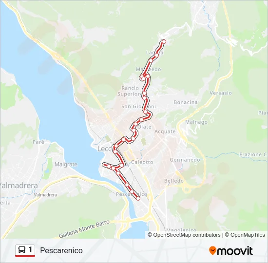 1 Bus Line Map