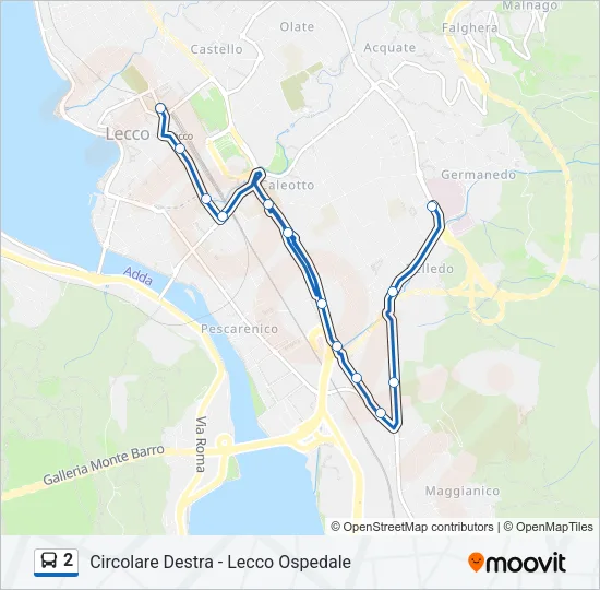 2 Bus Line Map