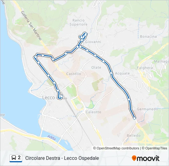 2 Bus Line Map