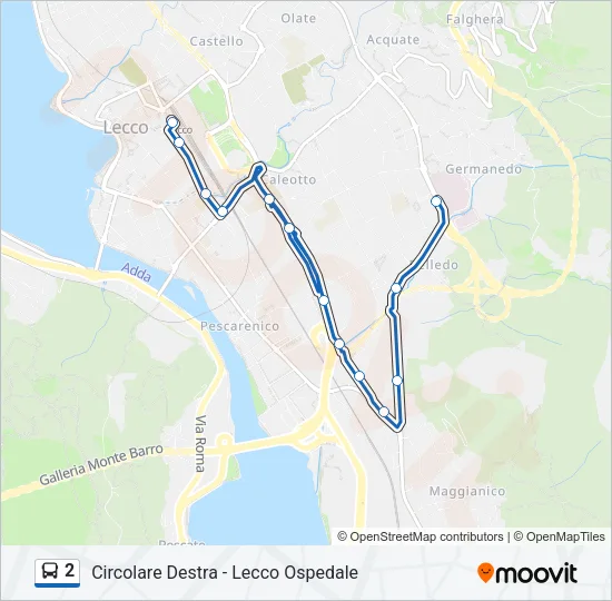 2 Bus Line Map