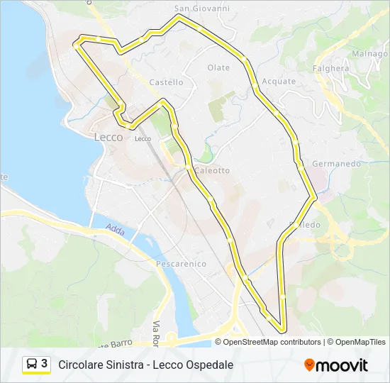 3 Bus Line Map
