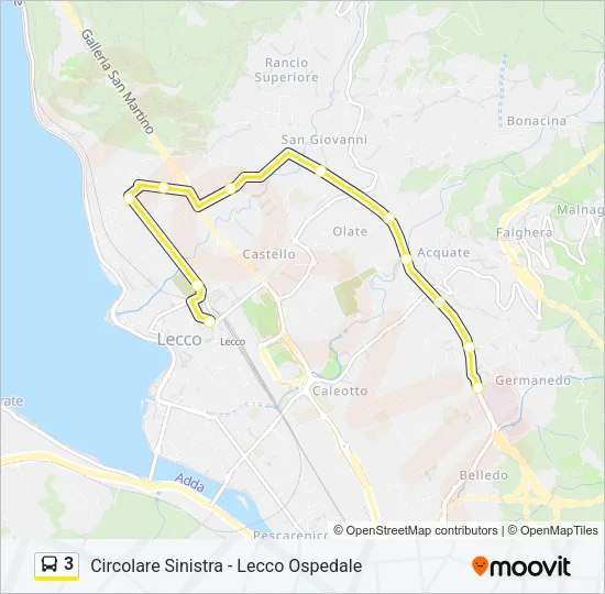 3 Bus Line Map