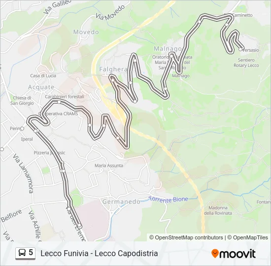 5 Bus Line Map