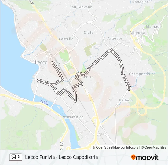 5 Bus Line Map