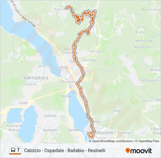 7 Bus Line Map